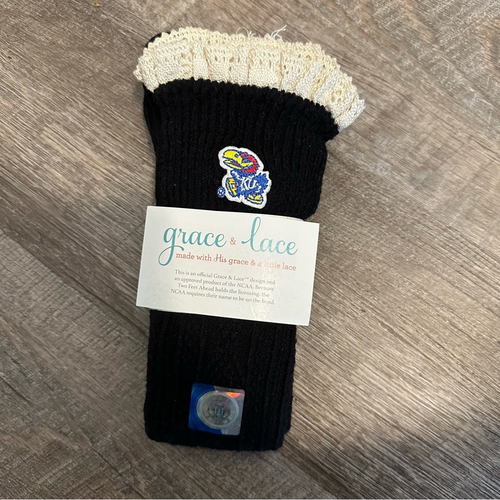 Grace and Lace The University of Kansas Knee high Boot socks